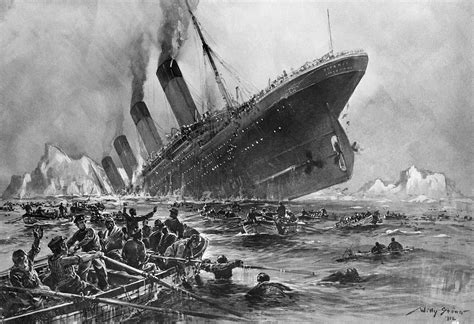 titanic sinking real photo.